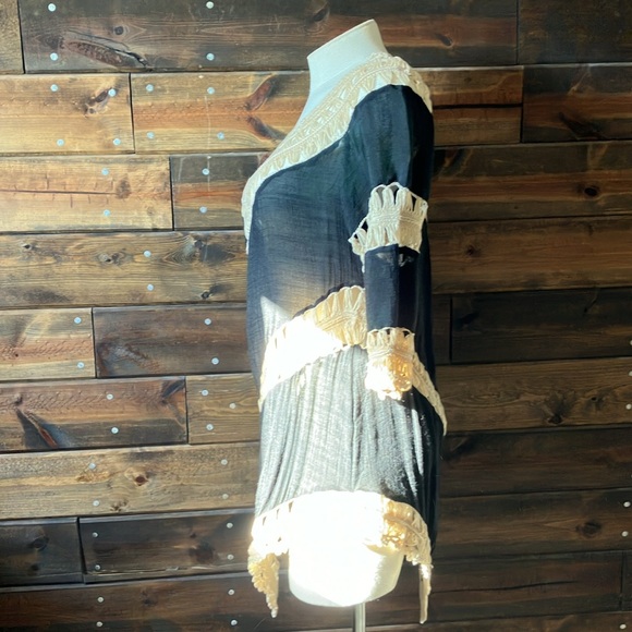 Boho Crochet Black Top - Picture 5 of 14